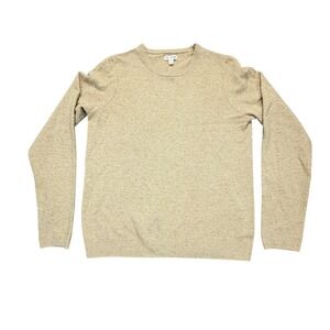 Tommy Hilfiger Lambswool Cashmere Crewneck Sweater Tan Heather Large Hh_Hhh‎